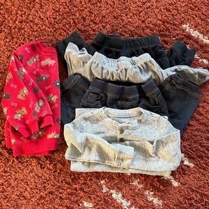 Kids' Clothing Set with Red and Gray Tops Lot Bundle
